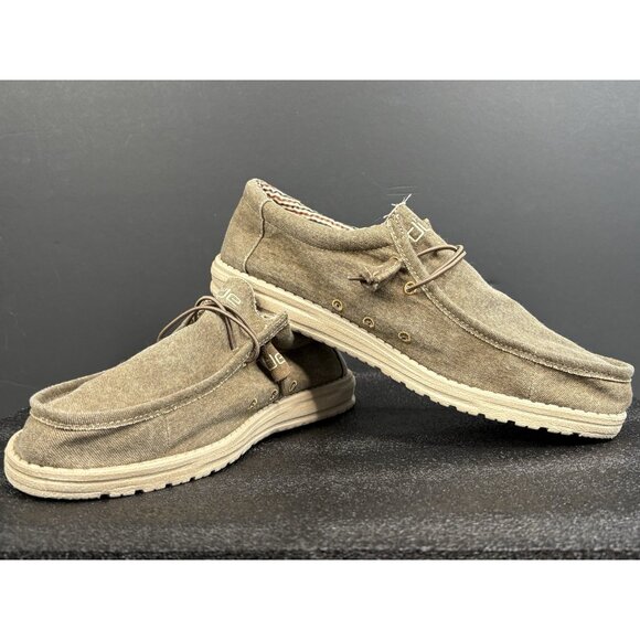 Hey Dude Wally Slip On Shoes Men’s 12 Nut Brown Chambray Casual 110061600 - Picture 1 of 16